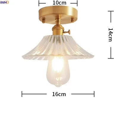 plafonnier led iwhd verre cuivre style nordique vintage edison