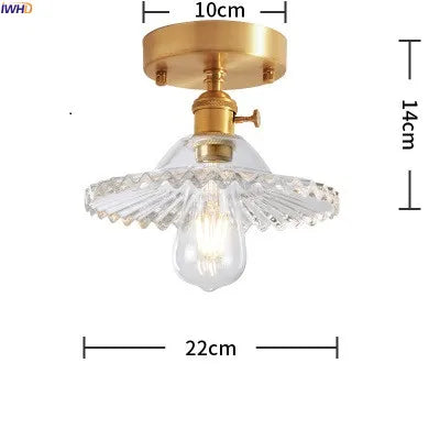 plafonnier led iwhd verre cuivre style nordique vintage edison