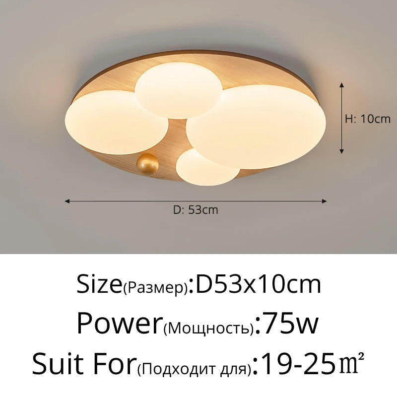 plafonnier led japonais minimaliste protection des yeux grain de bois