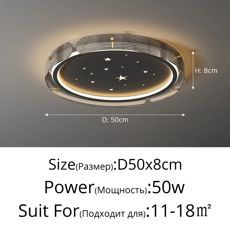 plafonnier led minimaliste avec ciel étoilé et design haut de gamme