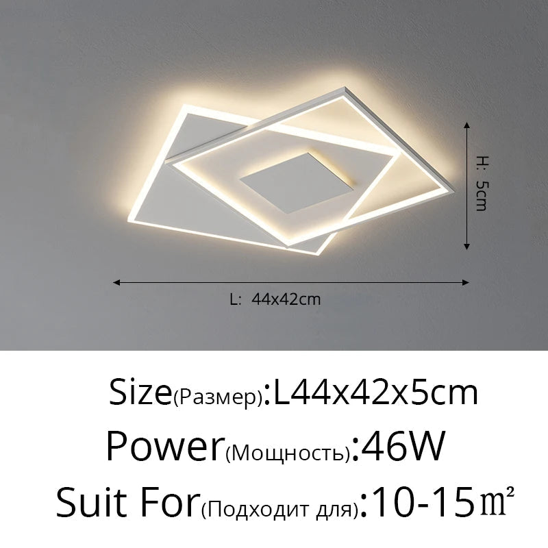 plafonnier led minimaliste géométrique rectangulaire et rond