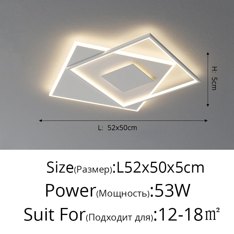plafonnier led minimaliste géométrique rectangulaire et rond