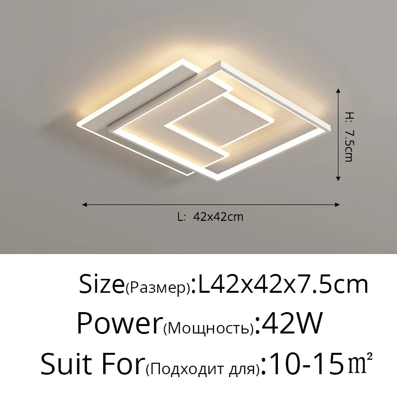 plafonnier led minimaliste géométrique rectangulaire et rond