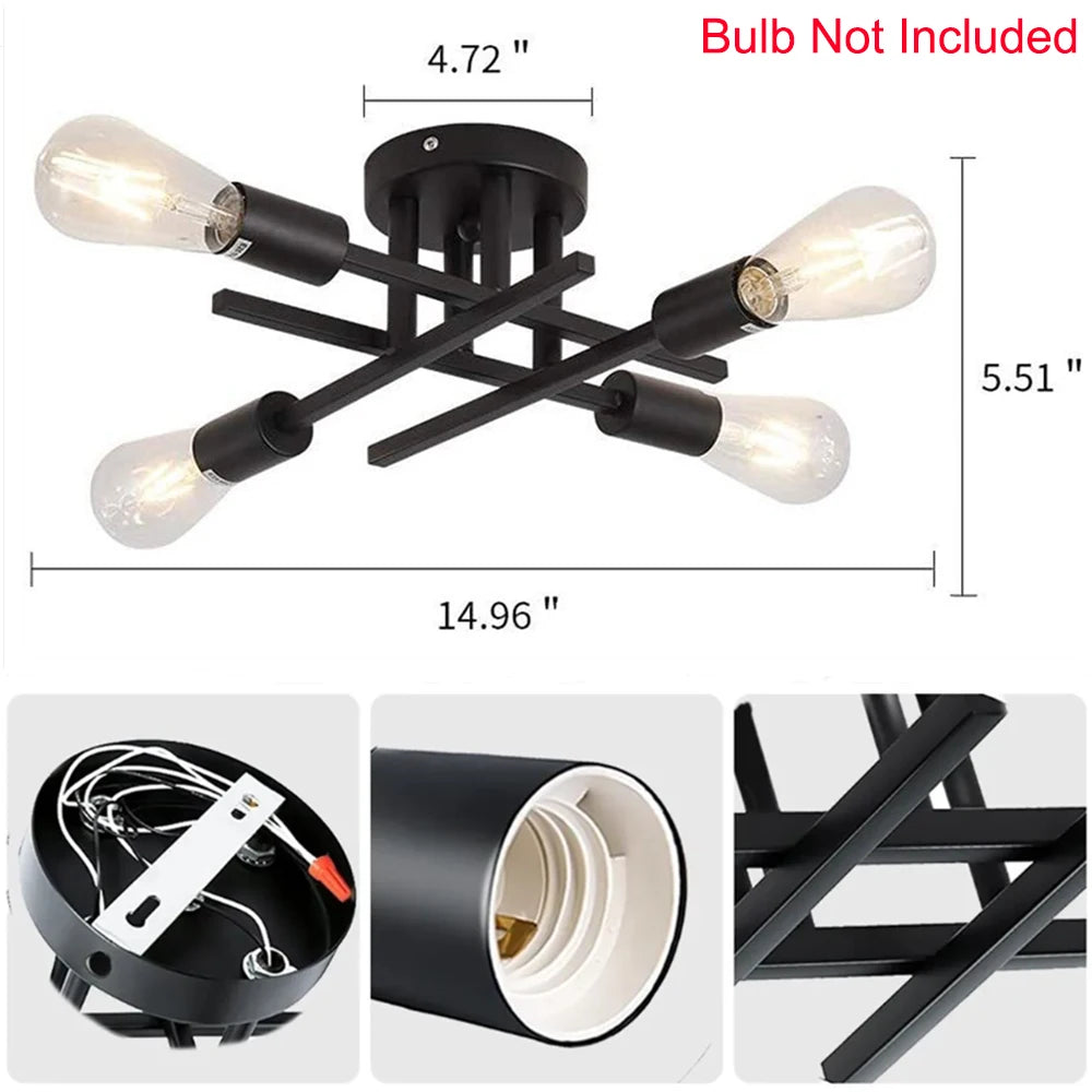 plafonnier led minimaliste moderne avec 2/4/6 lumières créatives