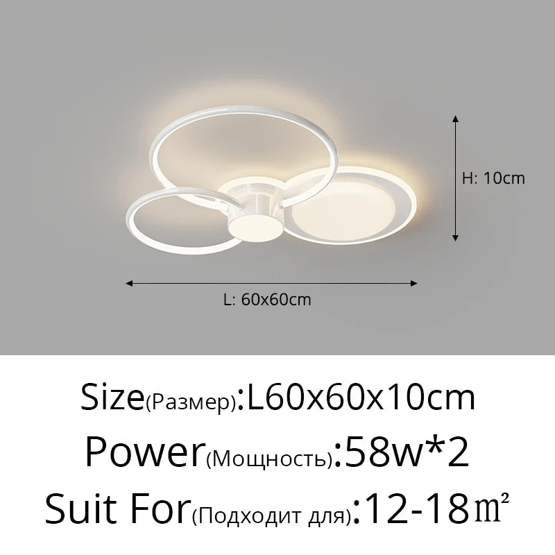 plafonnier led moderne avec anneau créatif pour intérieur décoratif
