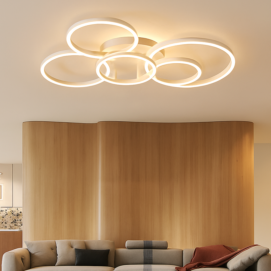 plafonnier led moderne avec anneau doré luminaire décoratif d'intérieur
