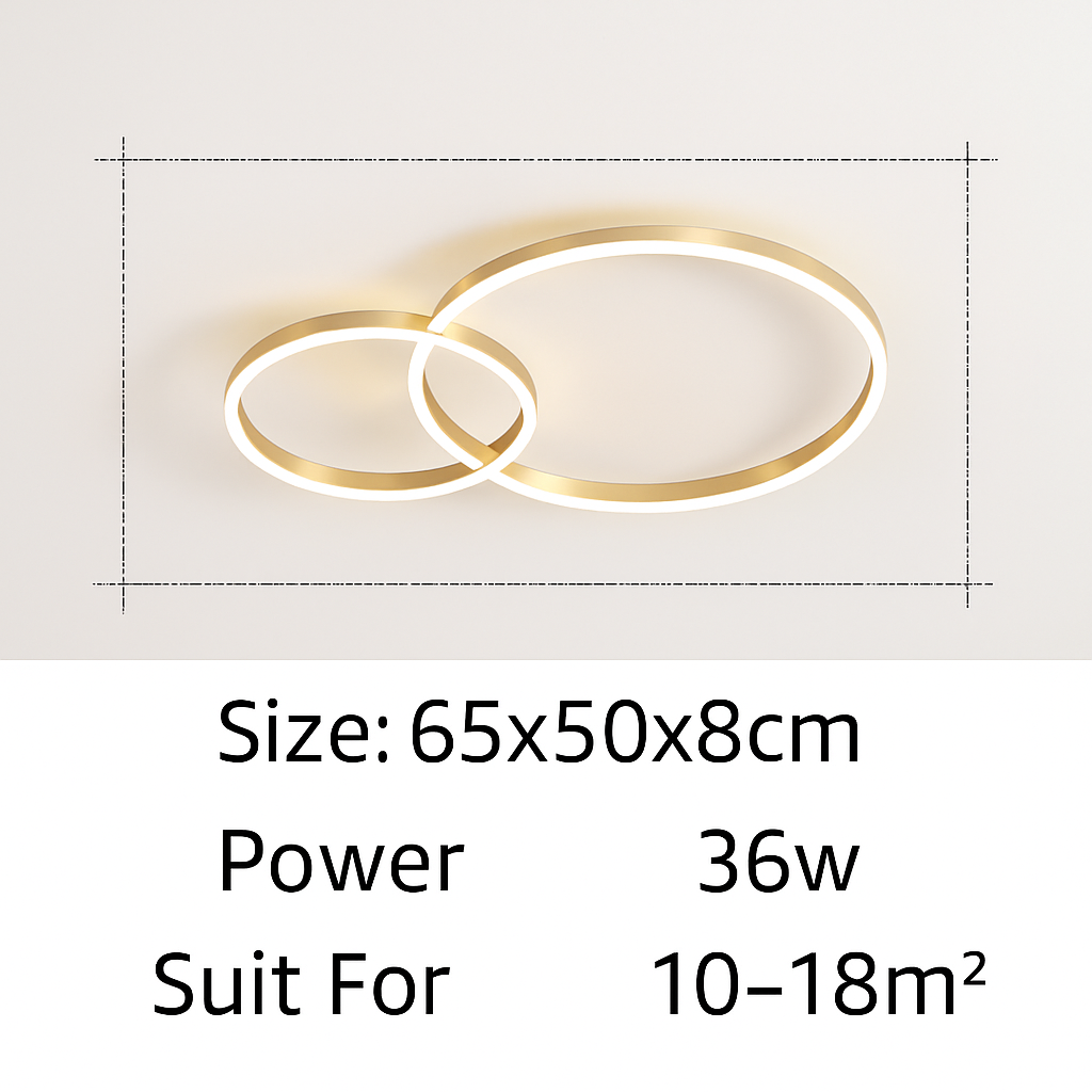plafonnier led moderne avec anneau doré luminaire décoratif d'intérieur
