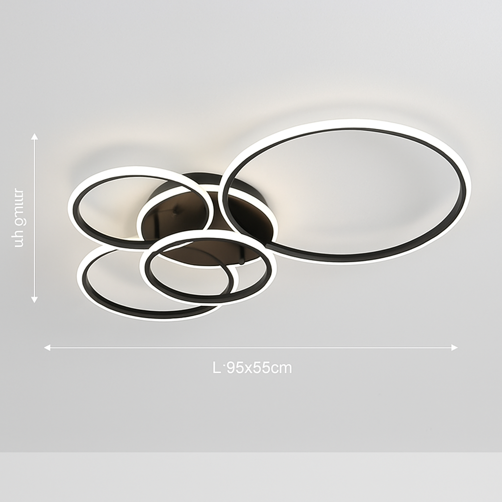 plafonnier led moderne avec anneau doré luminaire décoratif d'intérieur