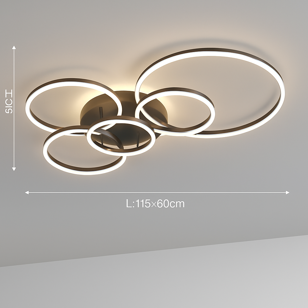 plafonnier led moderne avec anneau doré luminaire décoratif d'intérieur
