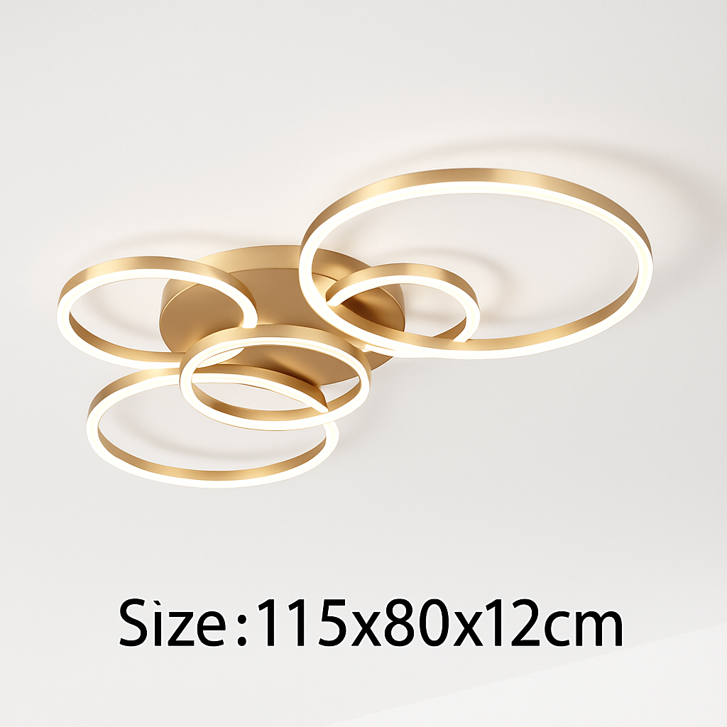 plafonnier led moderne avec anneau doré luminaire décoratif d'intérieur