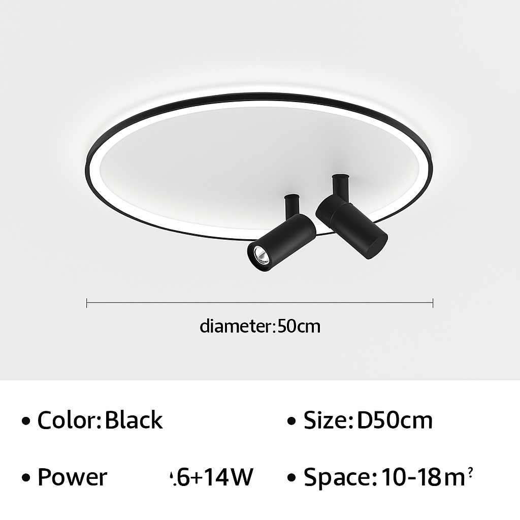 plafonnier led moderne avec projecteur pour décoration intérieure