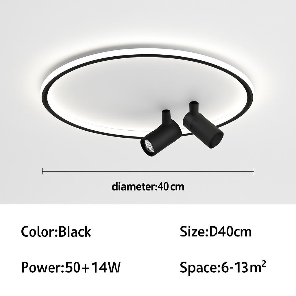 plafonnier led moderne avec projecteur pour décoration intérieure