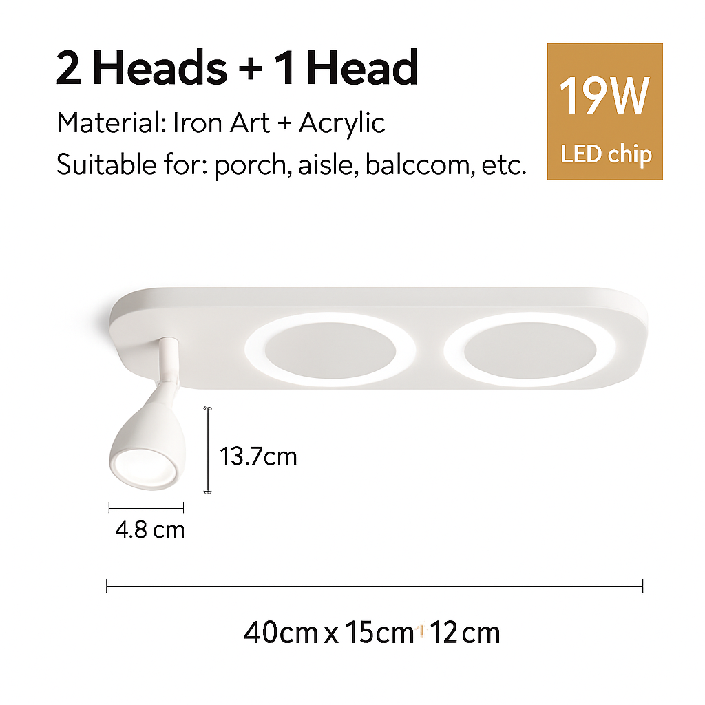 plafonnier led moderne avec projecteur pour intérieur décoratif