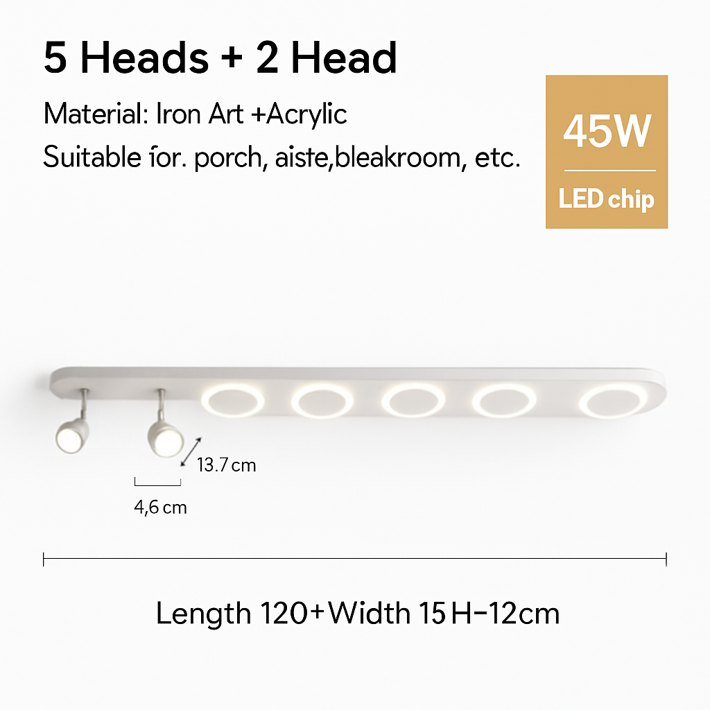 plafonnier led moderne avec projecteur pour intérieur décoratif