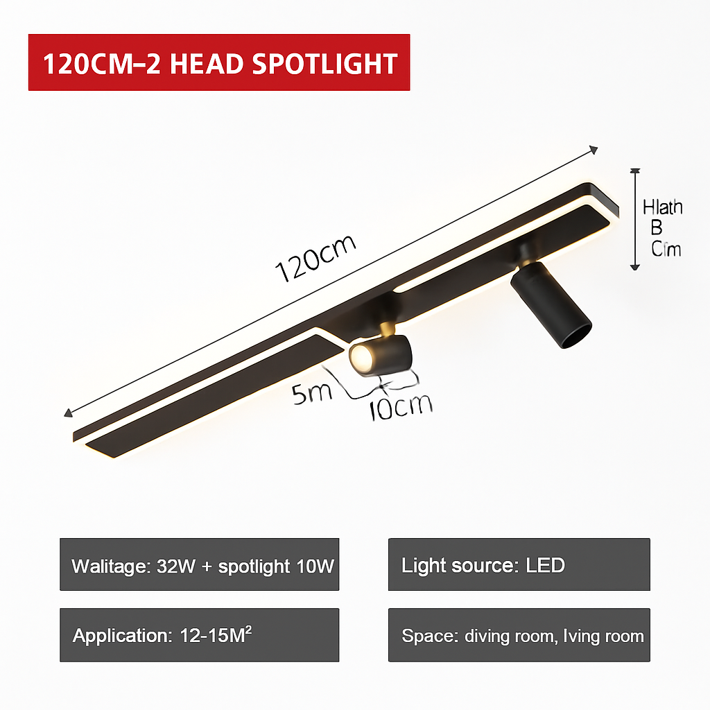 plafonnier led moderne avec projecteur pour intérieur décoratif