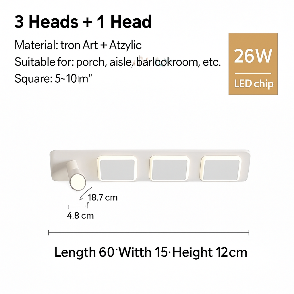 plafonnier led moderne avec projecteur pour intérieur décoratif