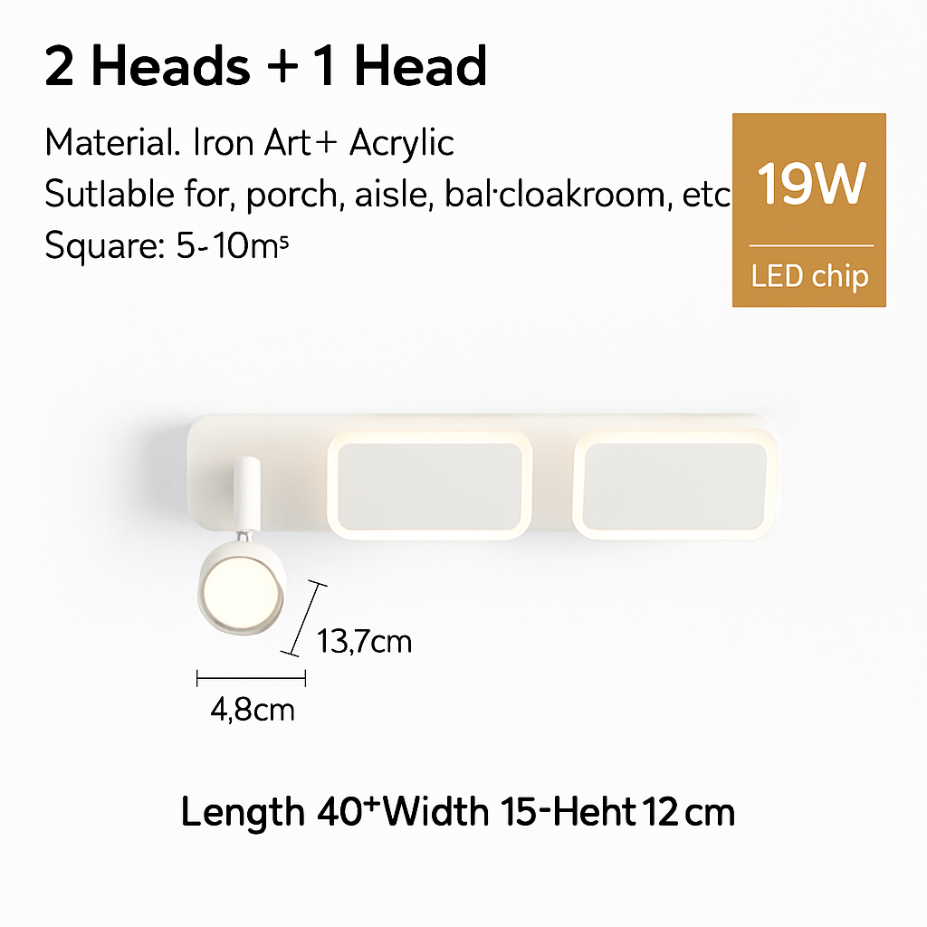 plafonnier led moderne avec projecteur pour intérieur décoratif