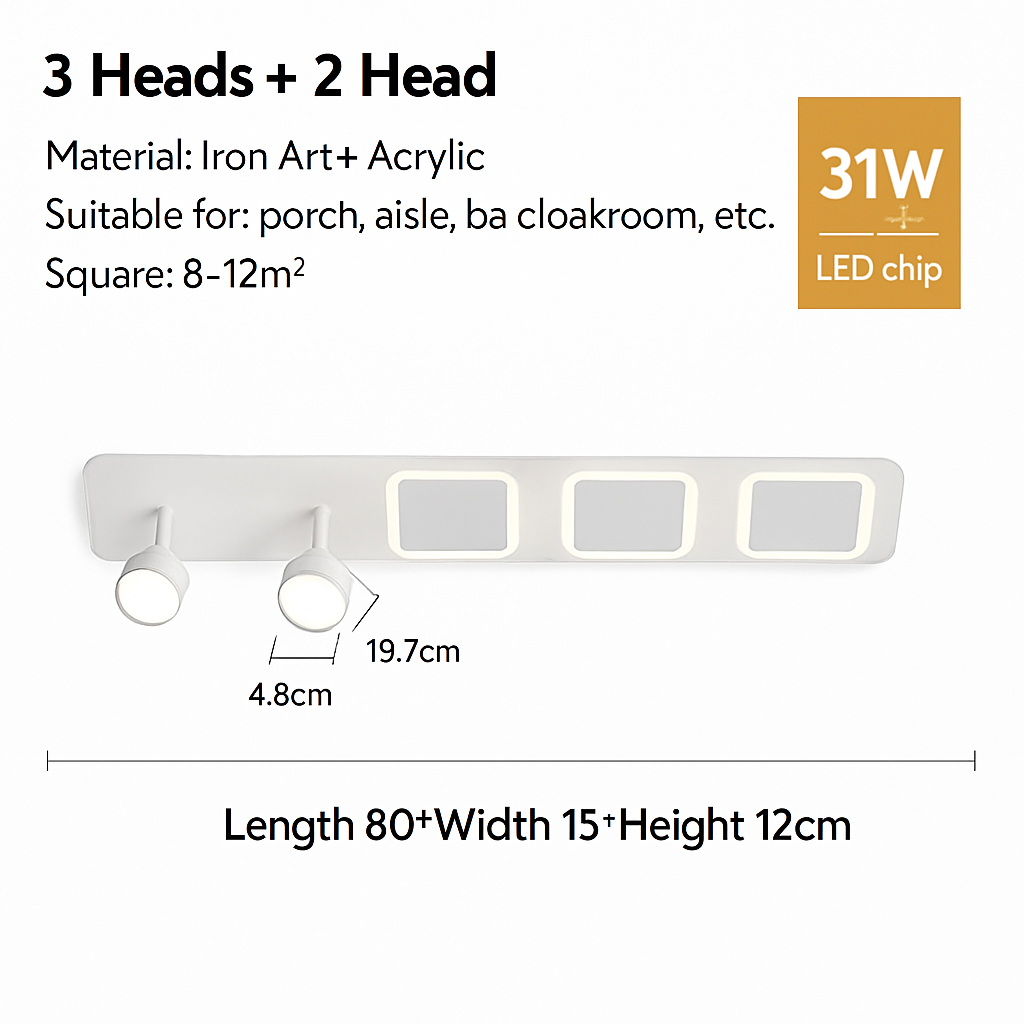 plafonnier led moderne avec projecteur pour intérieur décoratif