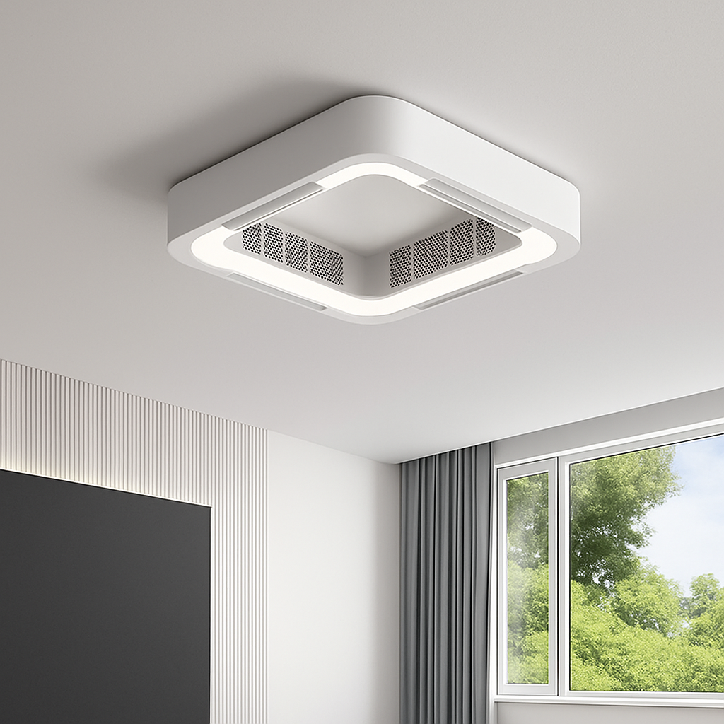 plafonnier led moderne avec ventilateur et télécommande