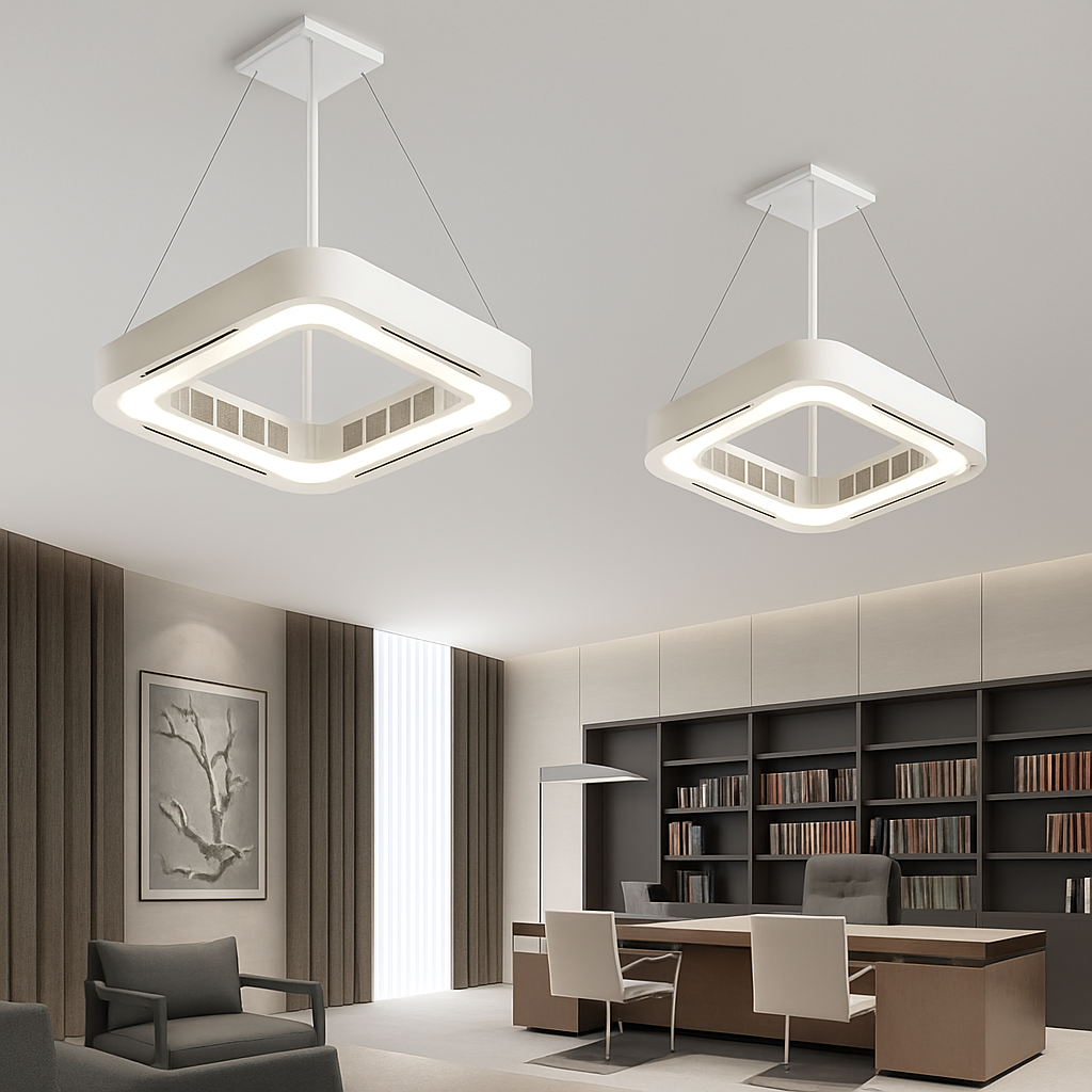 plafonnier led moderne avec ventilateur et télécommande