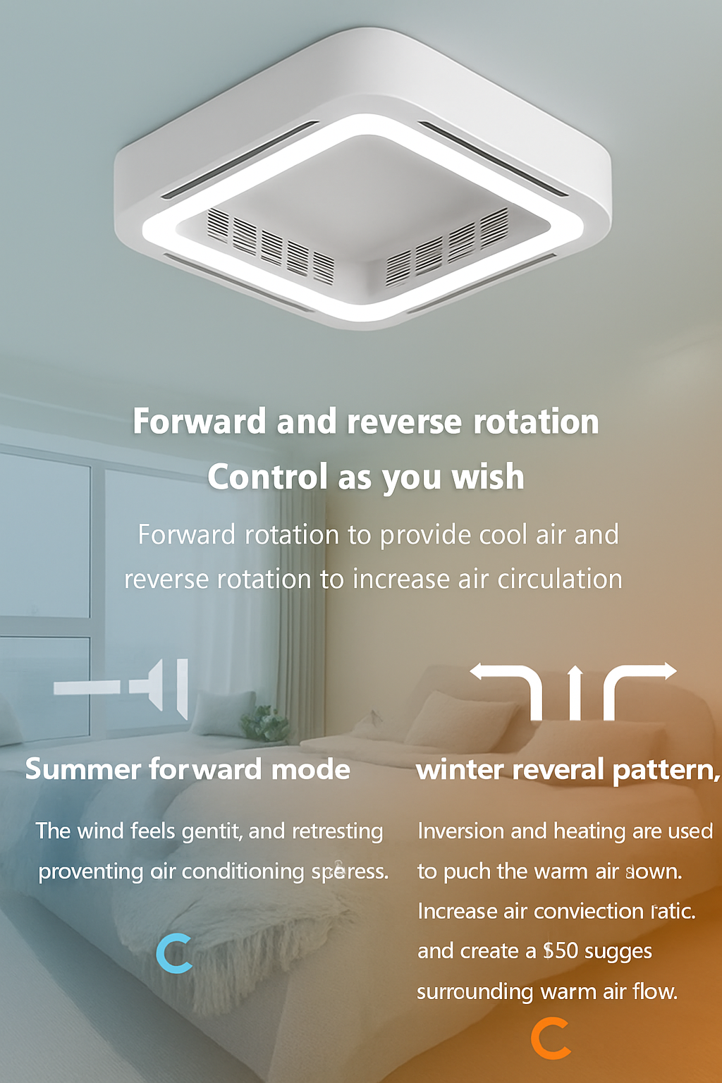 plafonnier led moderne avec ventilateur et télécommande