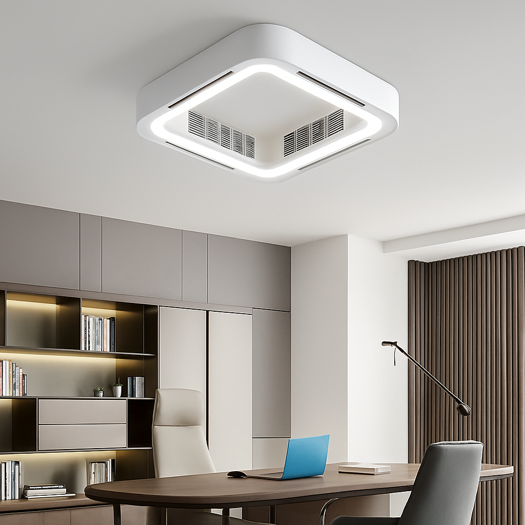 plafonnier led moderne avec ventilateur et télécommande