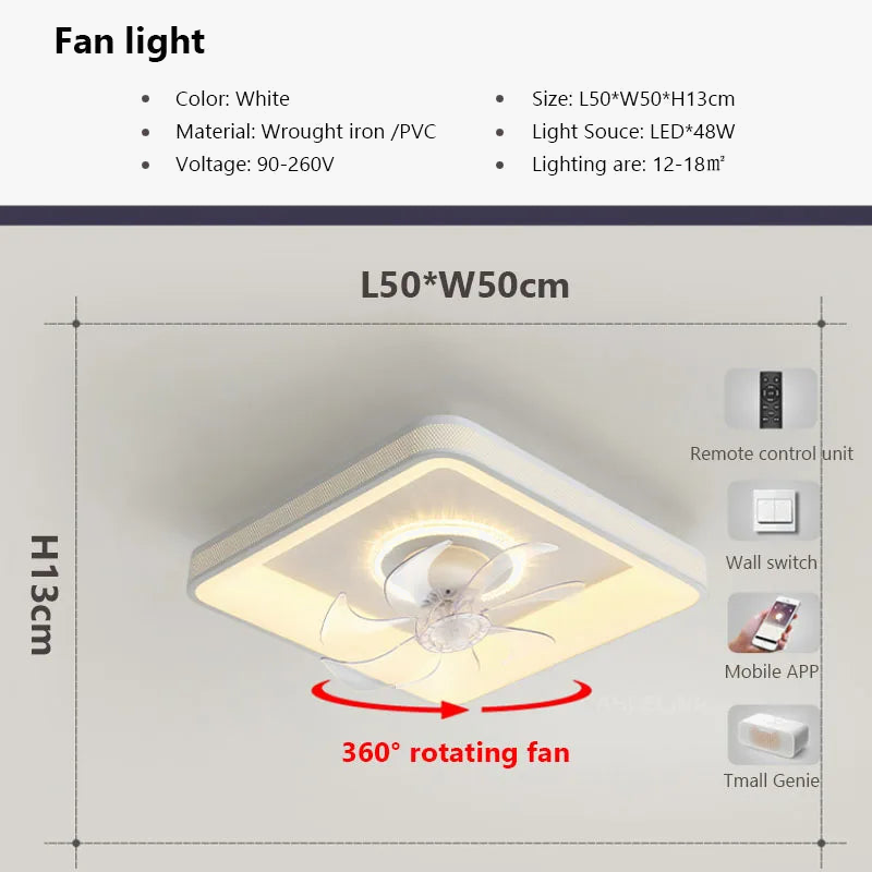 plafonnier led moderne avec ventilateur et télécommande décoratif pour la maison