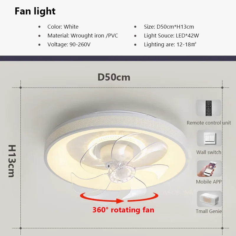 plafonnier led moderne avec ventilateur et télécommande décoratif pour la maison