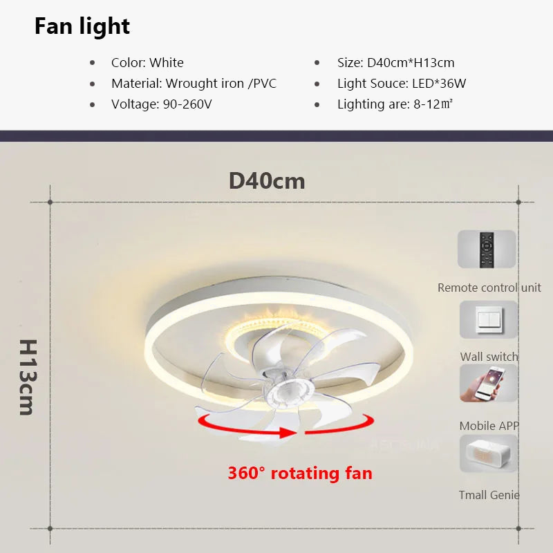 plafonnier led moderne avec ventilateur et télécommande décoratif pour la maison