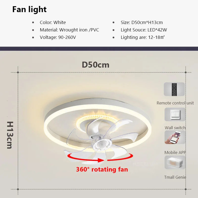 plafonnier led moderne avec ventilateur et télécommande décoratif pour la maison
