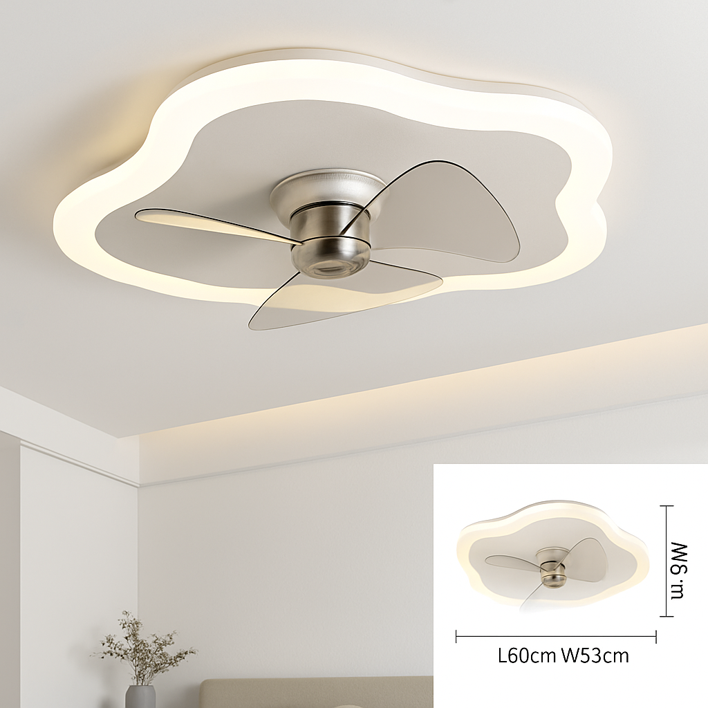 plafonnier led moderne avec ventilateur télécommandé et luminosité réglable