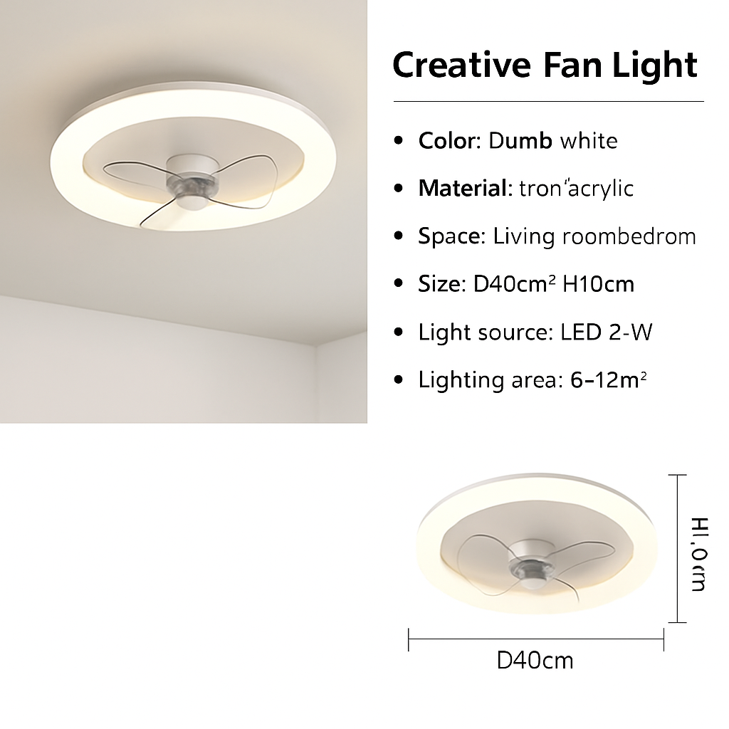 plafonnier led moderne avec ventilateur télécommandé et luminosité réglable