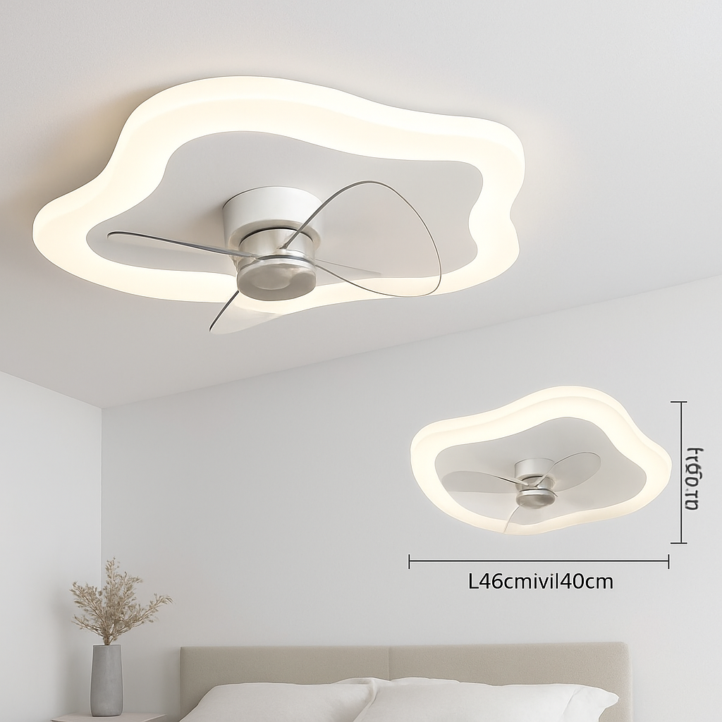 plafonnier led moderne avec ventilateur télécommandé et luminosité réglable