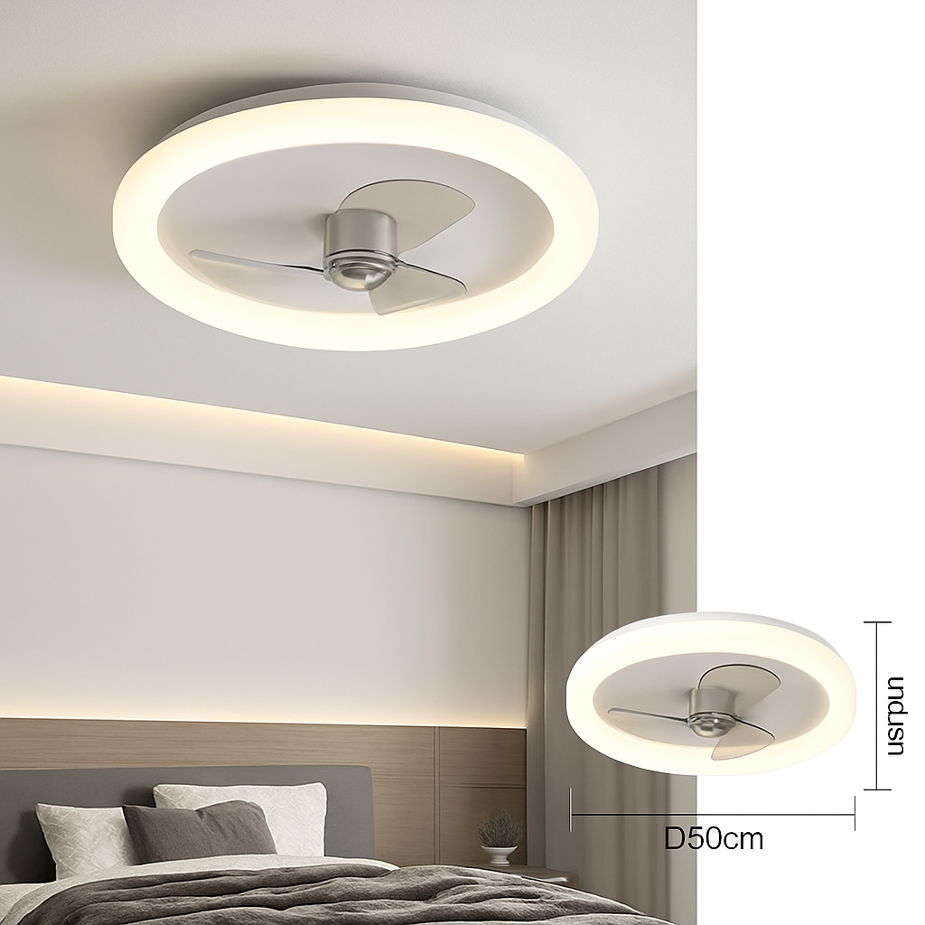 plafonnier led moderne avec ventilateur télécommandé et luminosité réglable