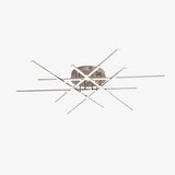 Plafonnier LED moderne barres chromées Flush
