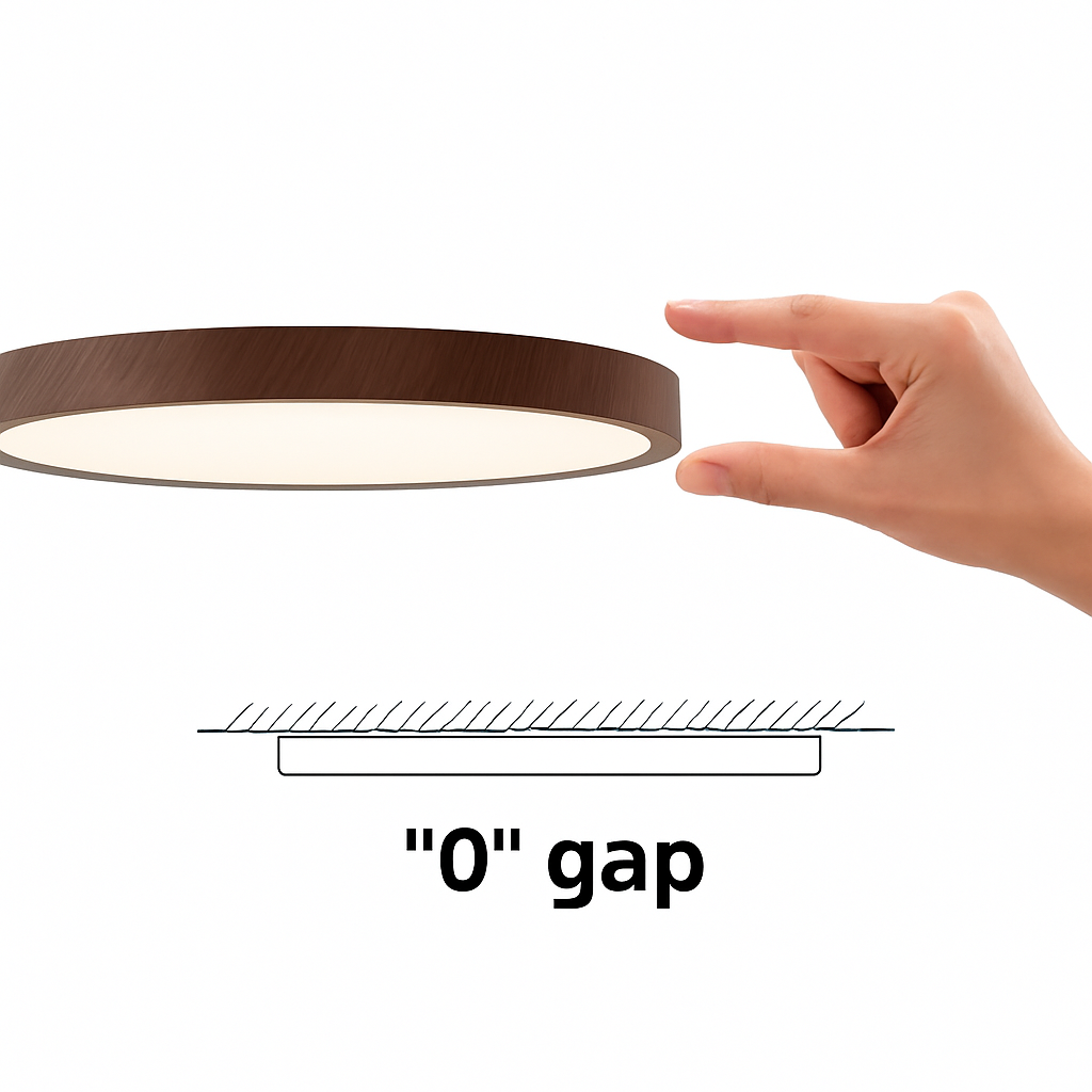plafonnier led moderne circulaire en grain de bois éclairage intérieur décoratif