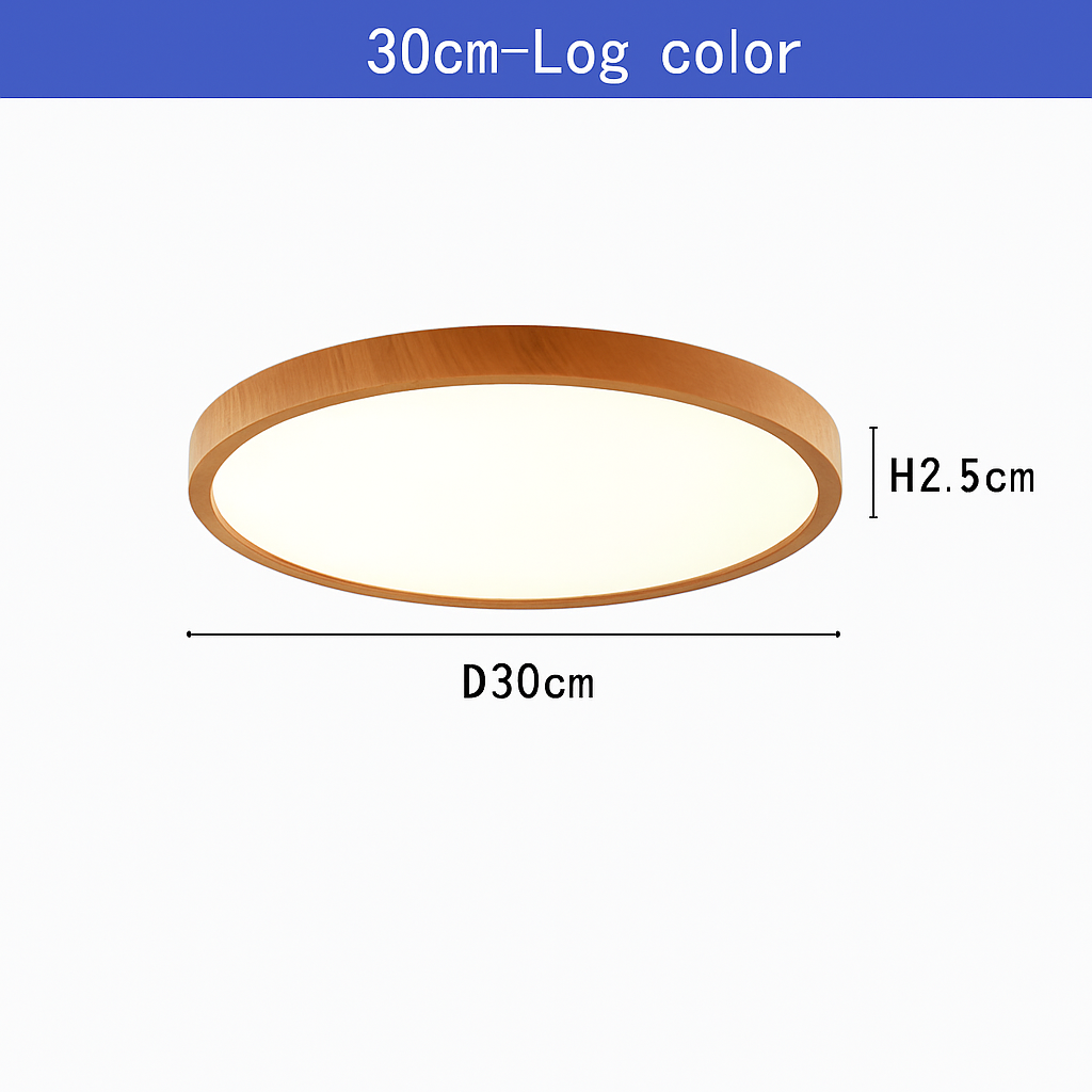 plafonnier led moderne circulaire en grain de bois éclairage intérieur décoratif