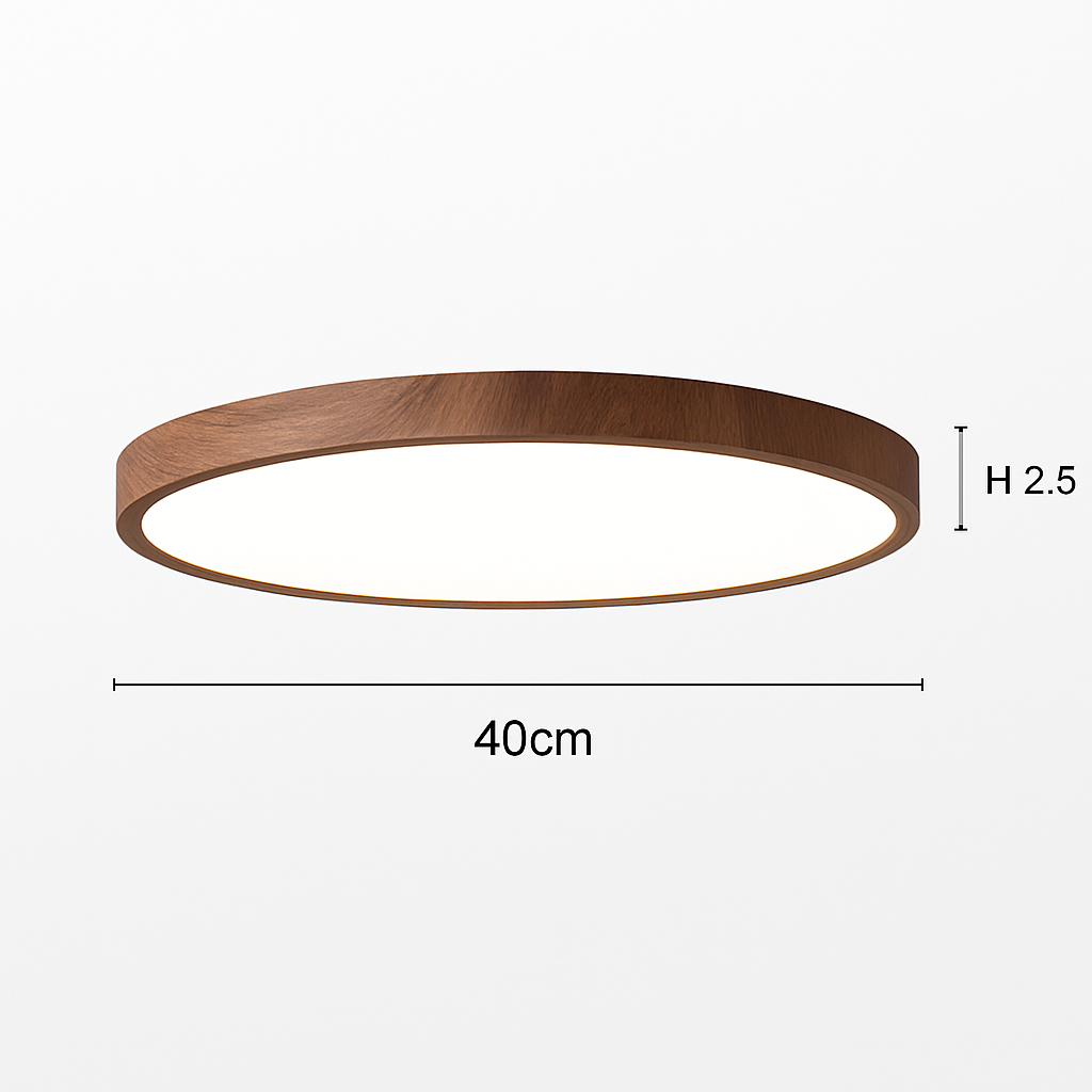 plafonnier led moderne circulaire en grain de bois éclairage intérieur décoratif