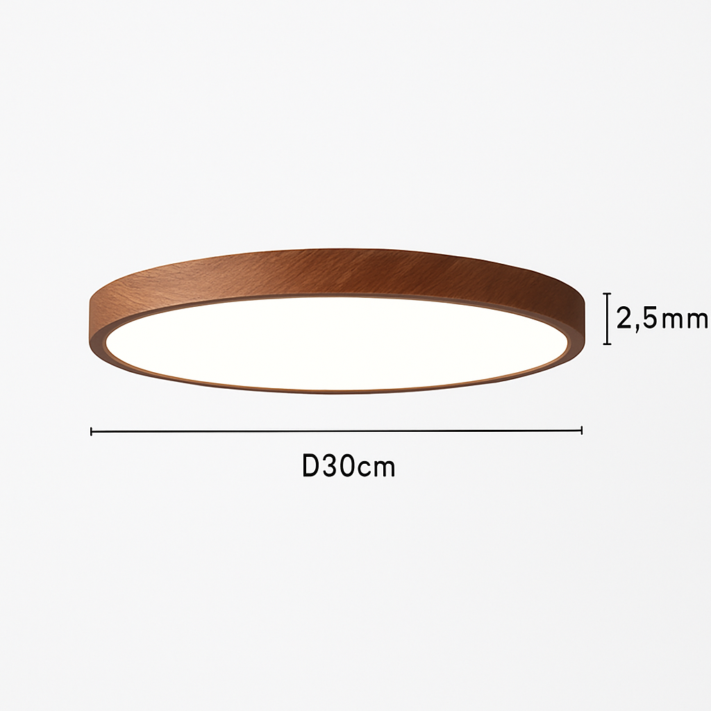 plafonnier led moderne circulaire en grain de bois éclairage intérieur décoratif