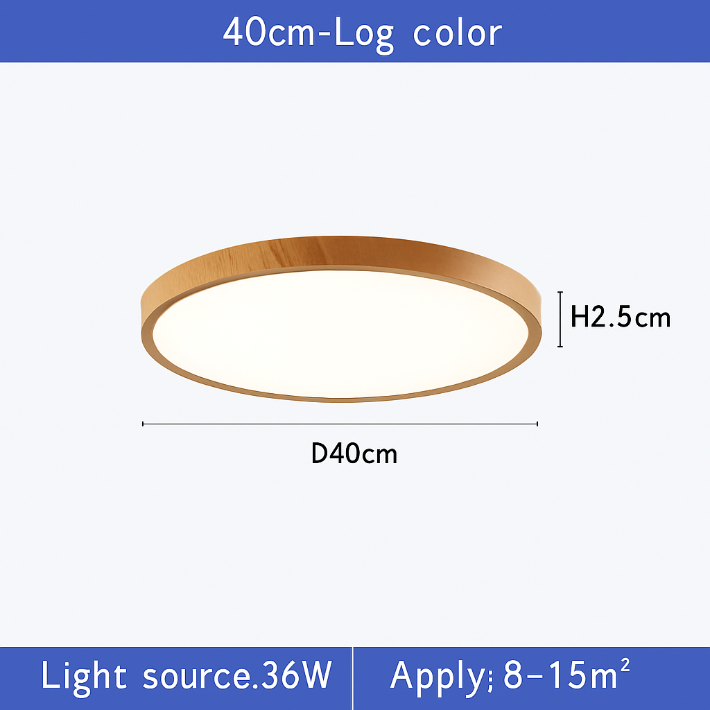 plafonnier led moderne circulaire en grain de bois éclairage intérieur décoratif