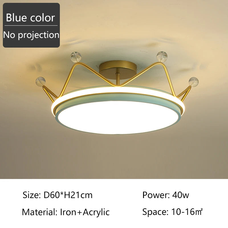 plafonnier led moderne couronne créative pour chambre d'enfant