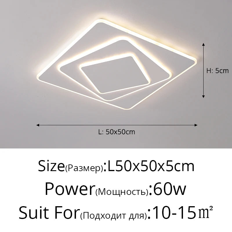 plafonnier led moderne design avec télécommande et intensité variable