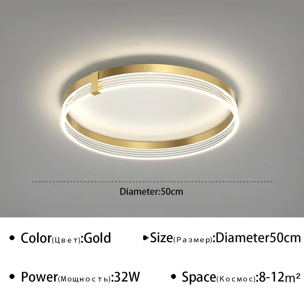 plafonnier led moderne design circulaire en acrylique pour divers espaces