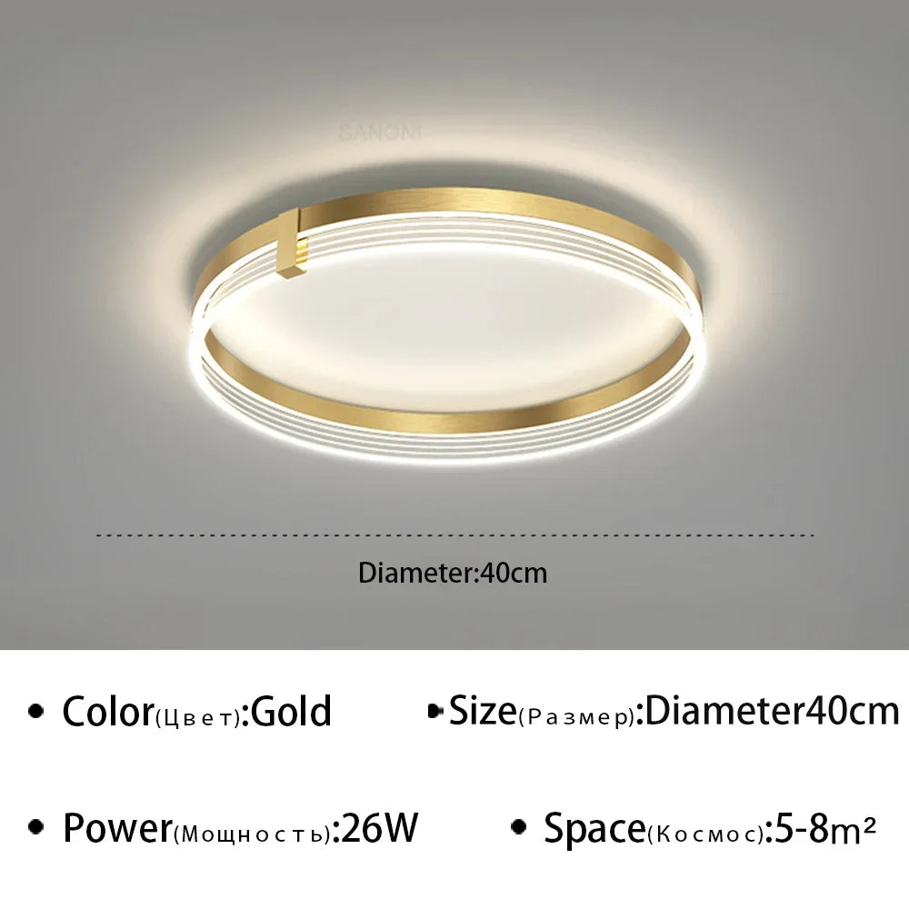 plafonnier led moderne design circulaire en acrylique pour divers espaces