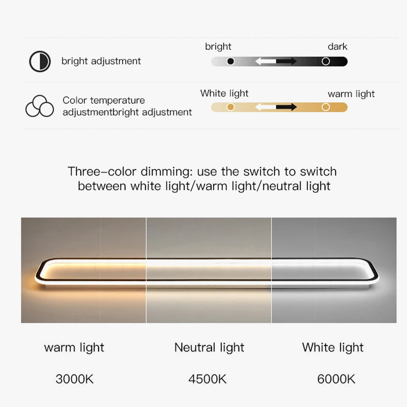 plafonnier led moderne design minimaliste à longue bande