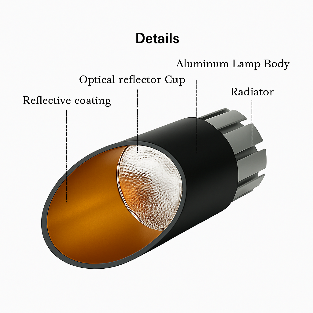 plafonnier led moderne downlight long tube en aluminium monté en surface