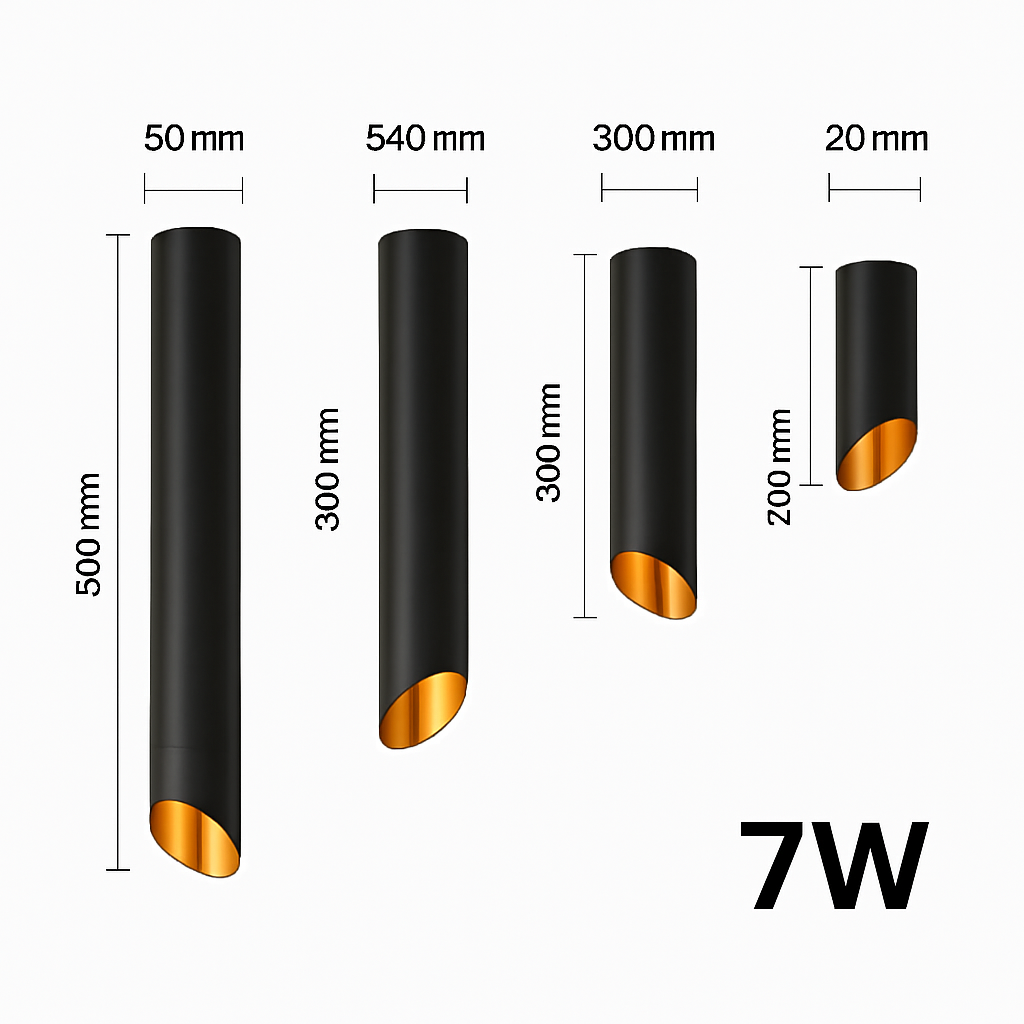 plafonnier led moderne downlight long tube en aluminium monté en surface
