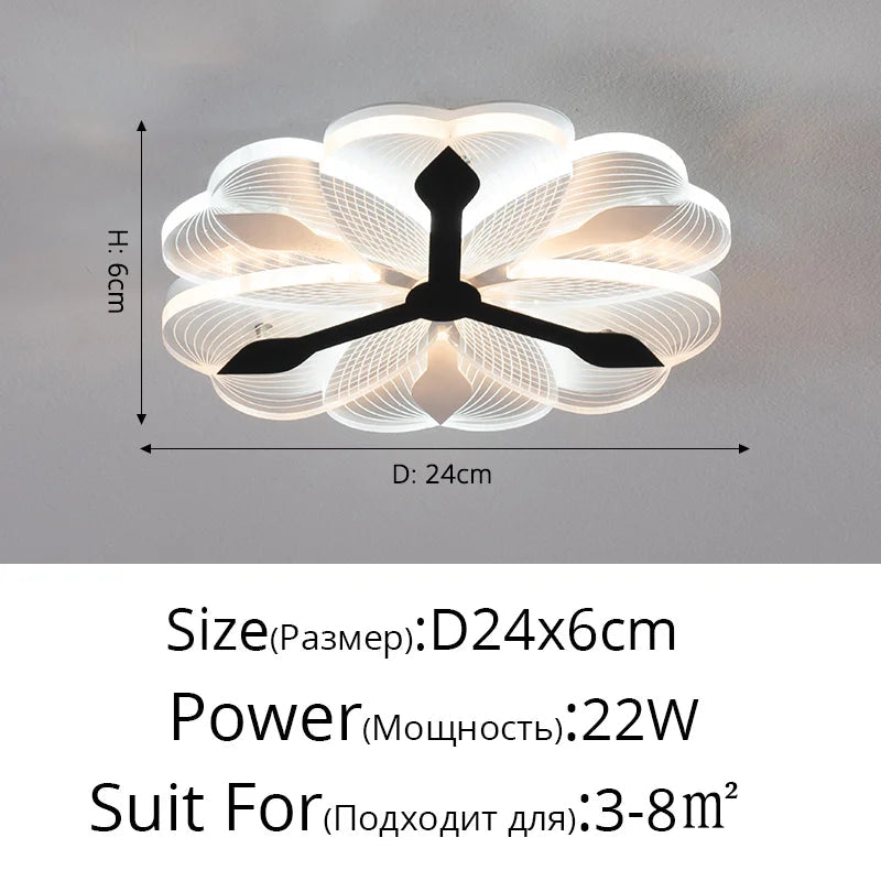 plafonnier led moderne en acrylique pour décoration intérieure