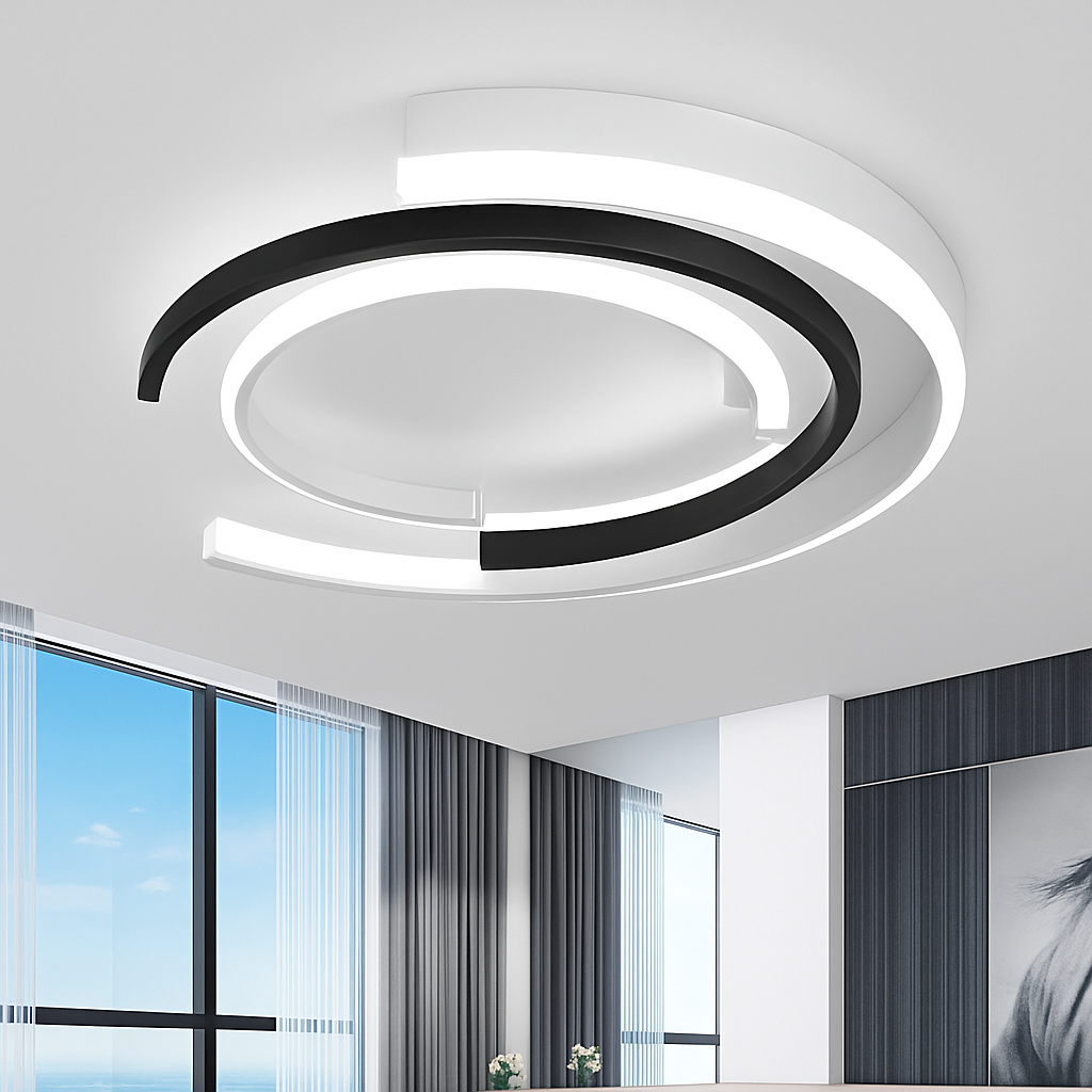 Plafonnier LED moderne en arc de cercles