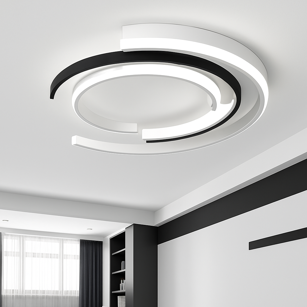 Plafonnier LED moderne en arc de cercles